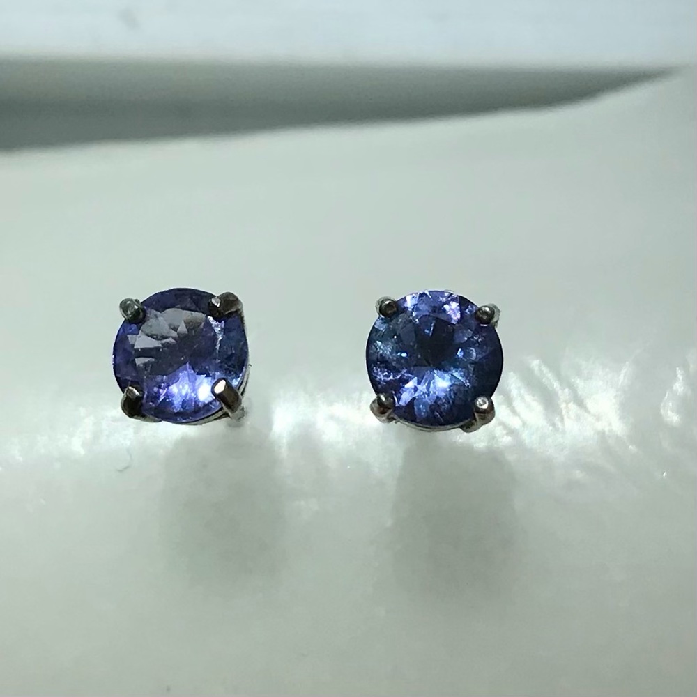 Tanzanite Sterling Silver Post Earrings